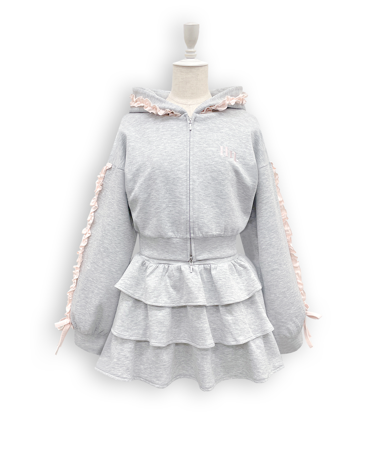 カラーフリルパーカーセットアップ