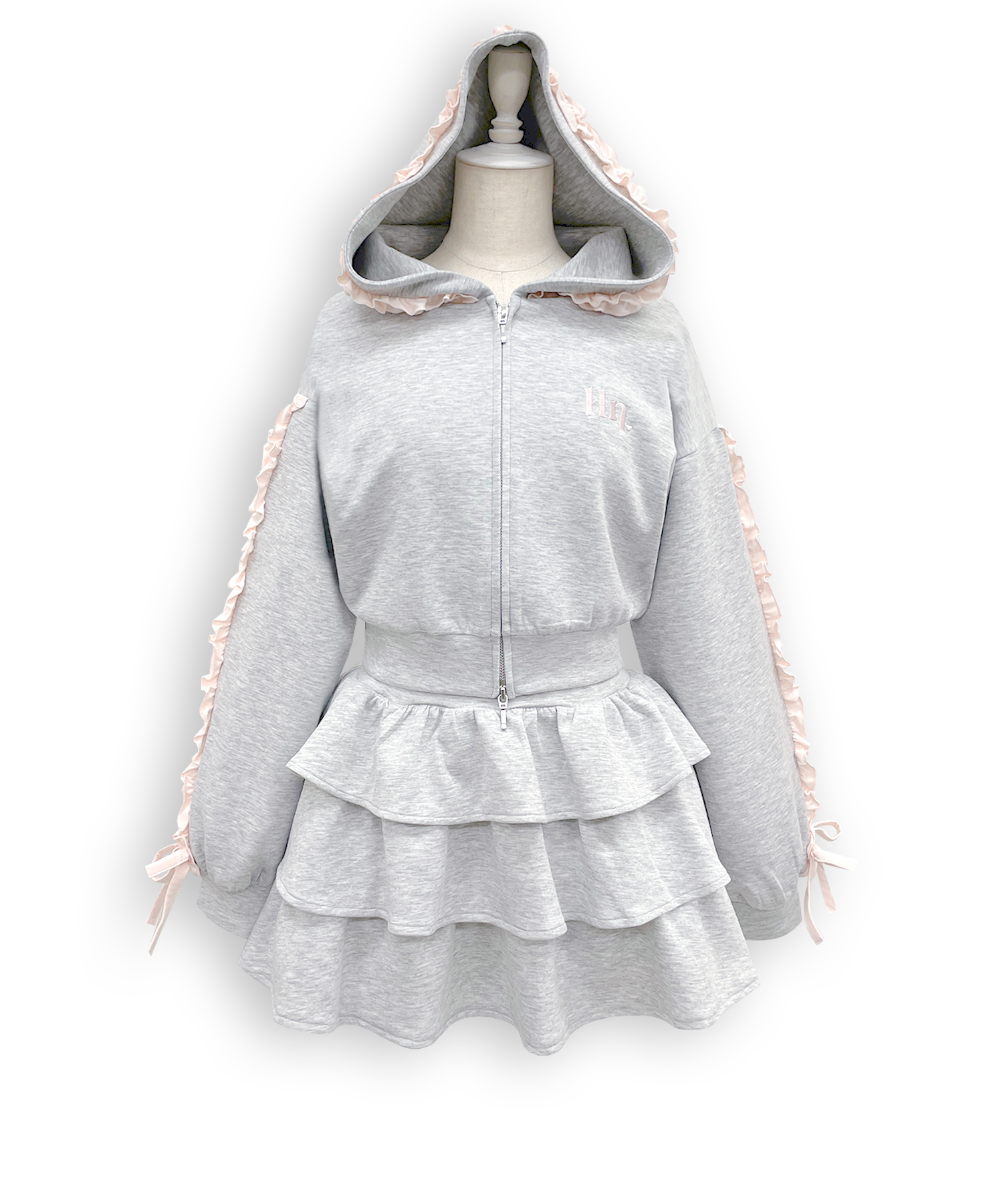 カラーフリルパーカーセットアップ