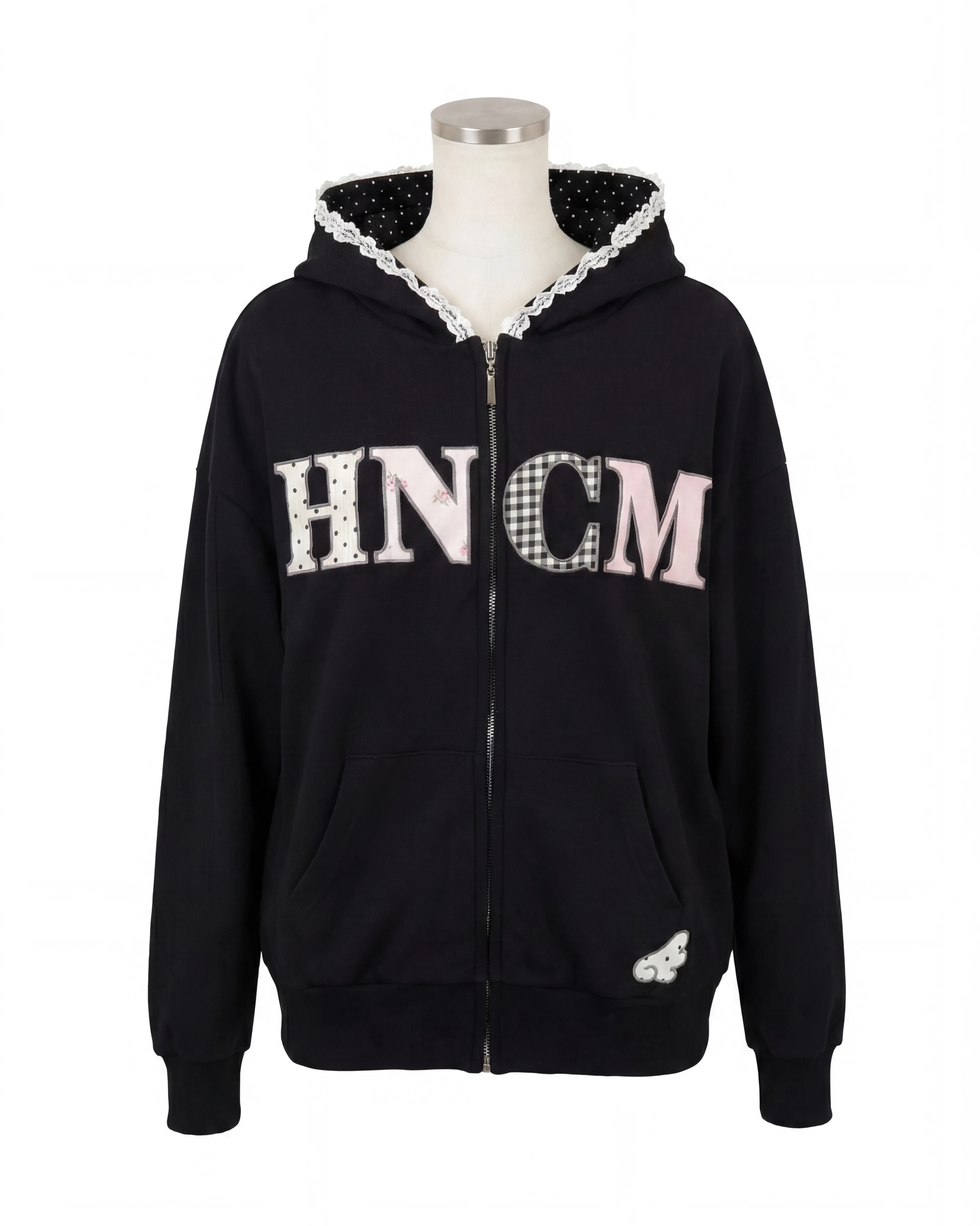 パターンアップリケジップパーカー