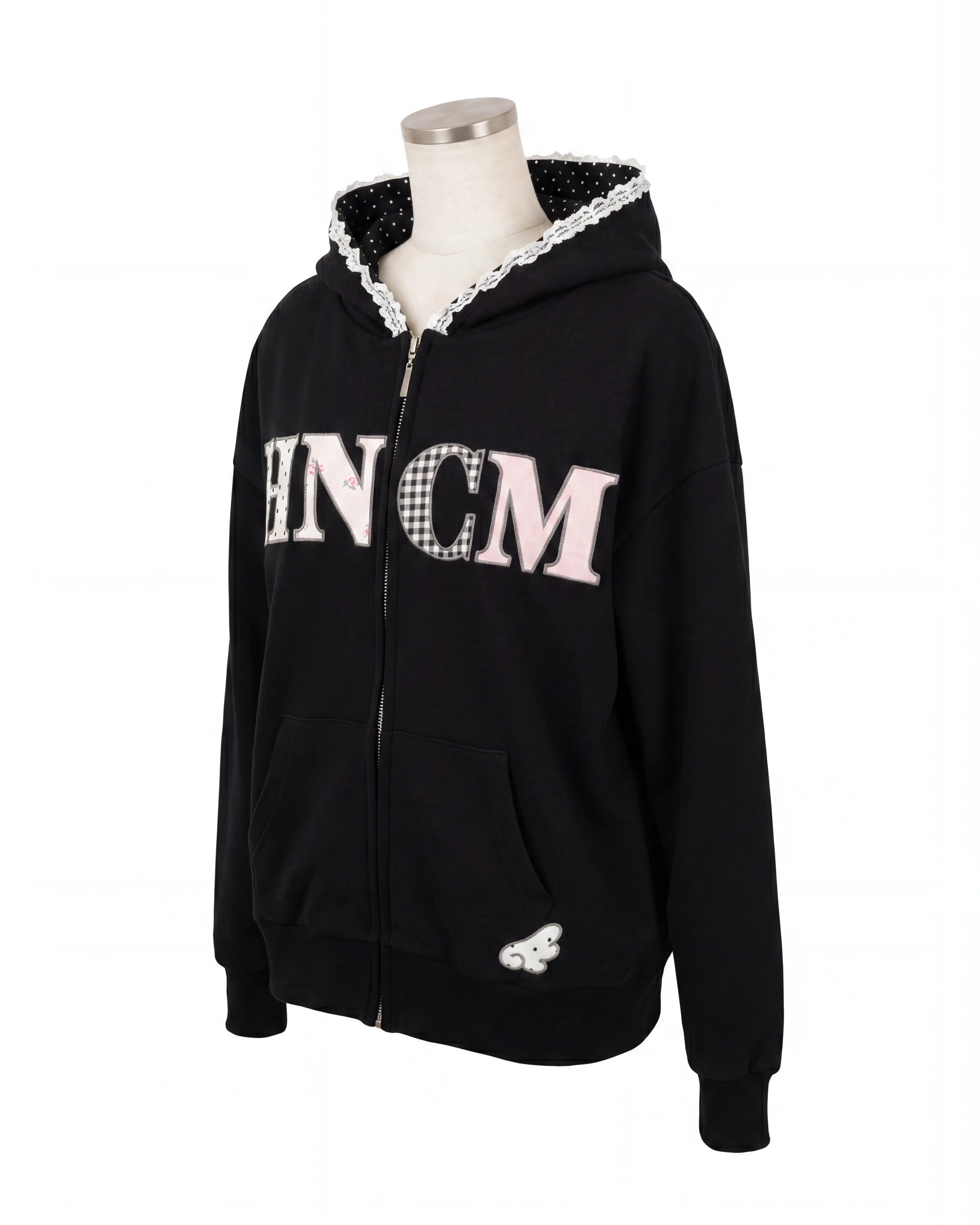 パターンアップリケジップパーカー