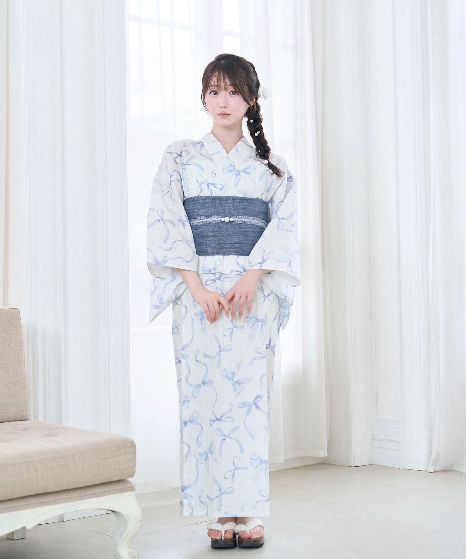 Ribbon separate yukata set