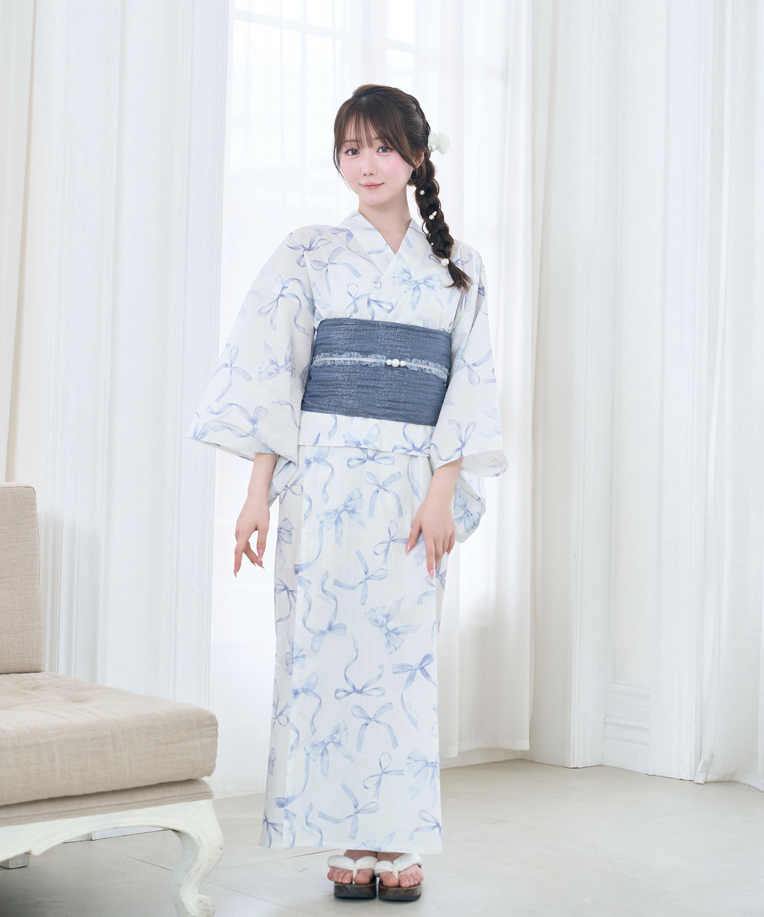 Ribbon separate yukata set