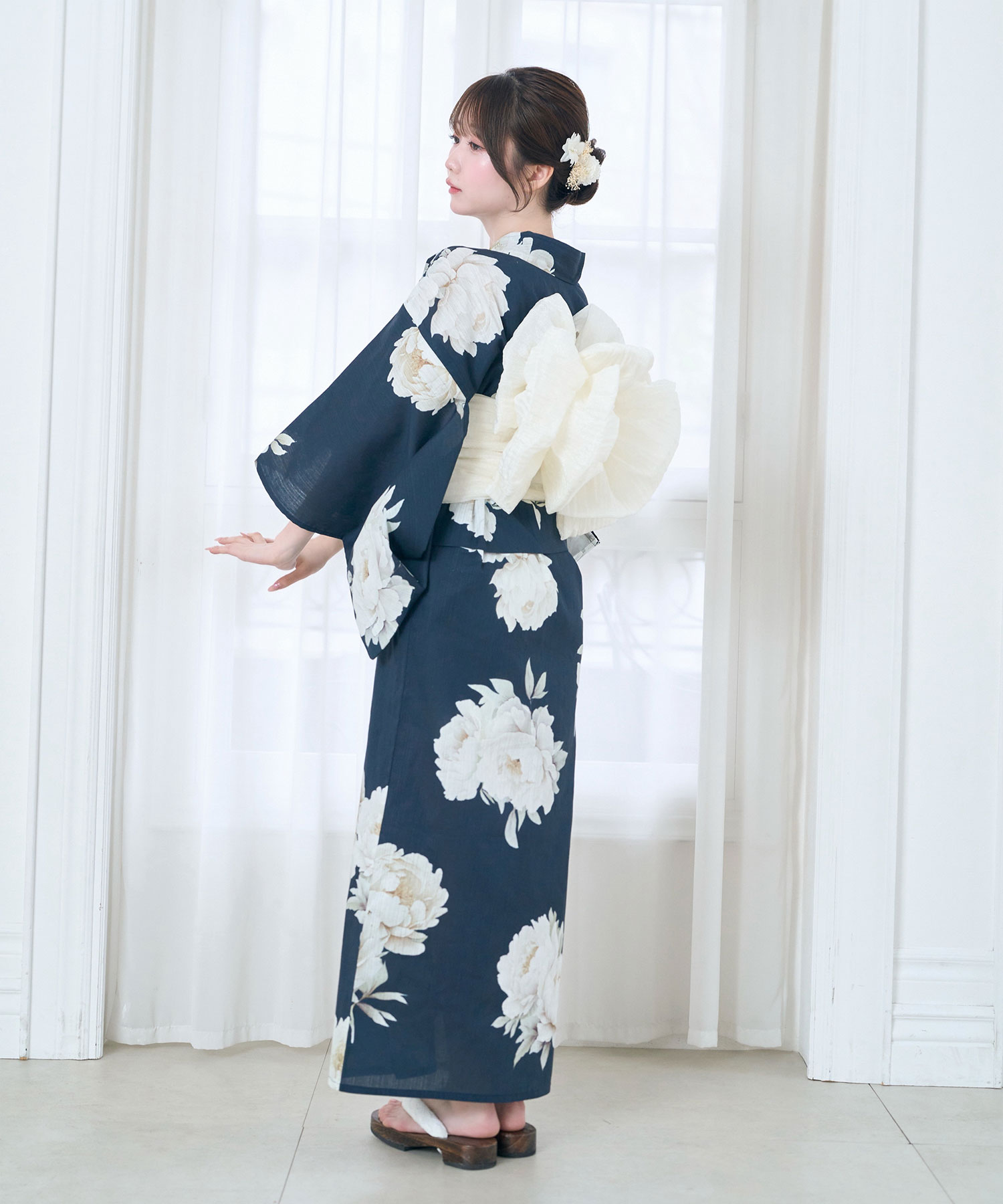 【Kazarihimo set】Peony separate yukata set