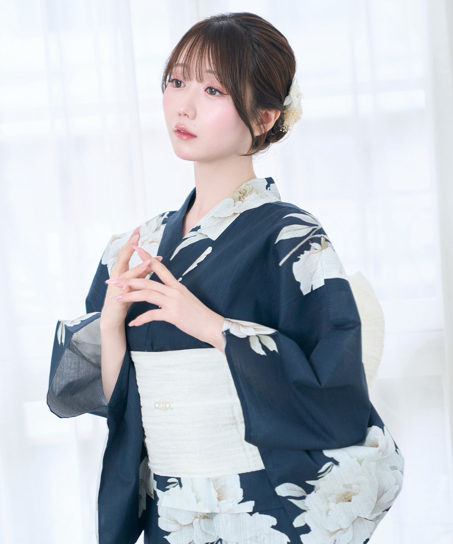 【Kazarihimo set】Peony separate yukata set