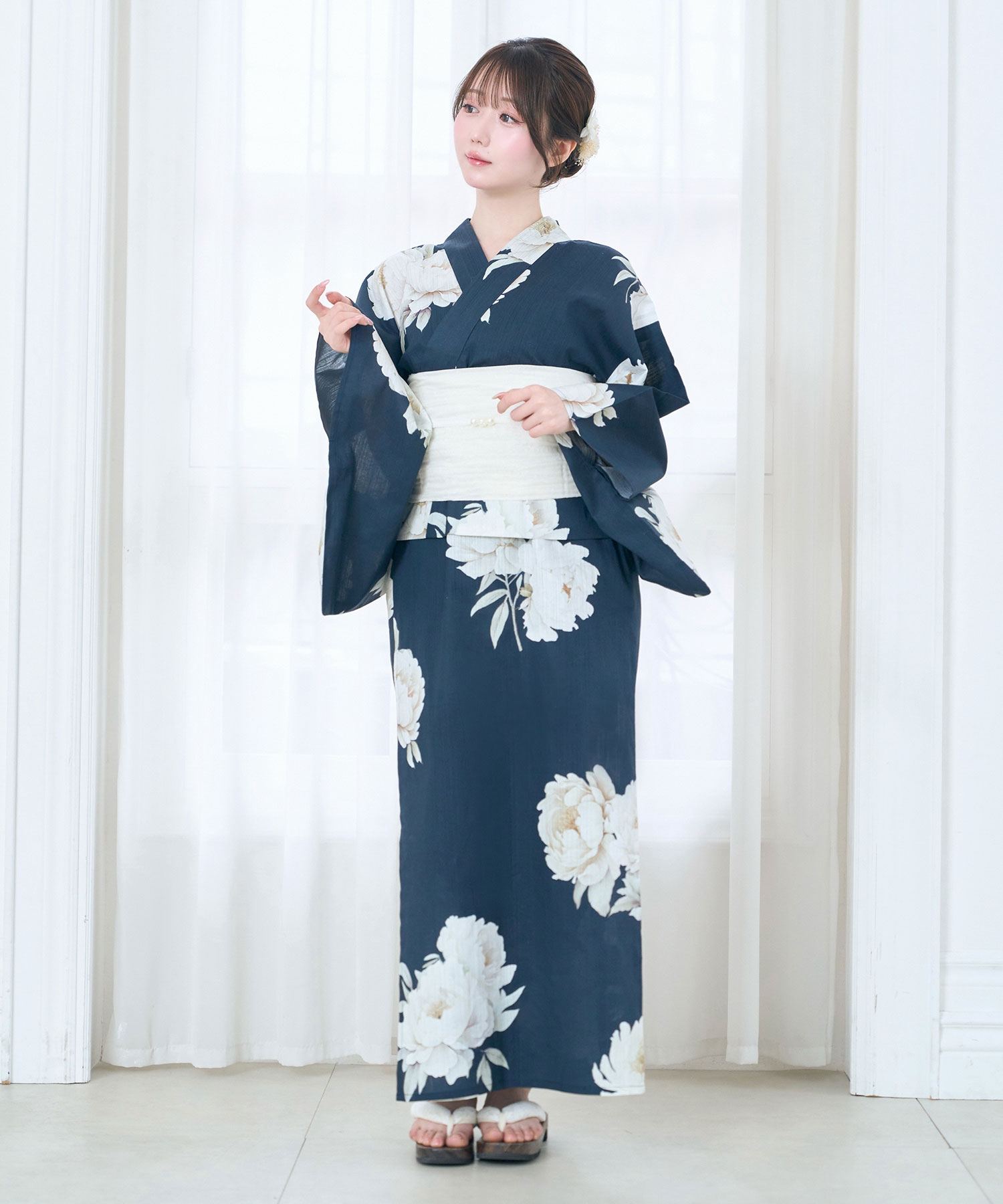 【Kazarihimo set】Peony separate yukata set