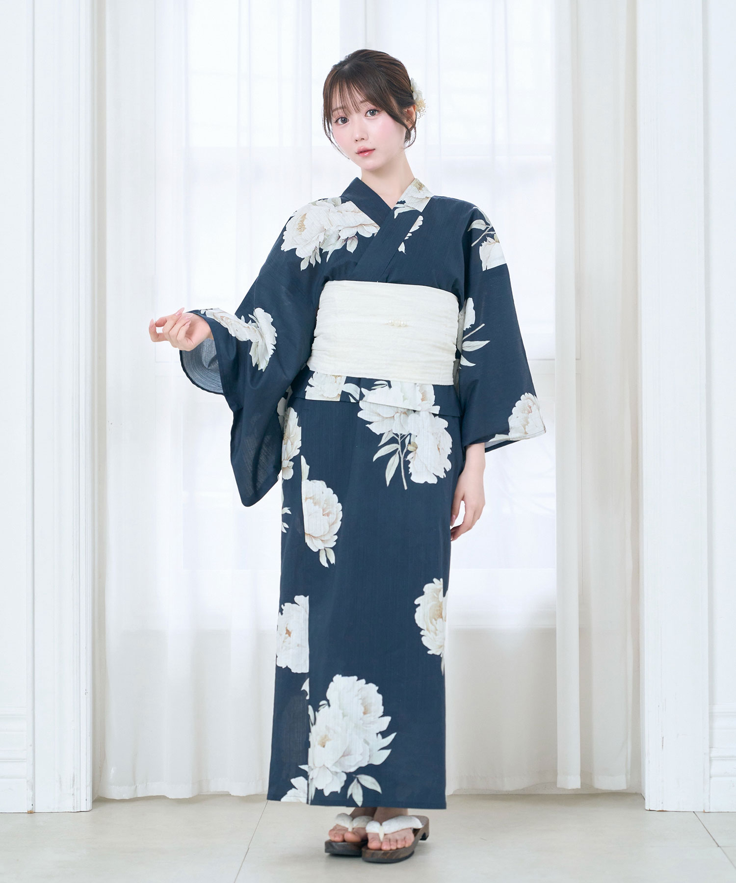 【Kazarihimo set】Peony separate yukata set