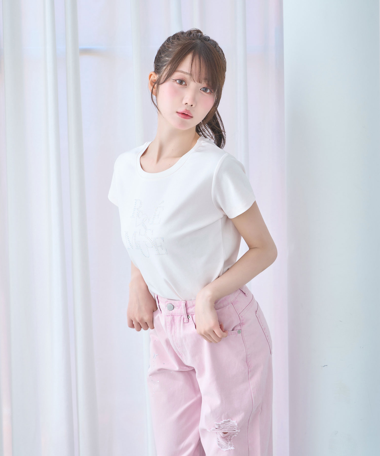 Rhinestone logo T-shirt