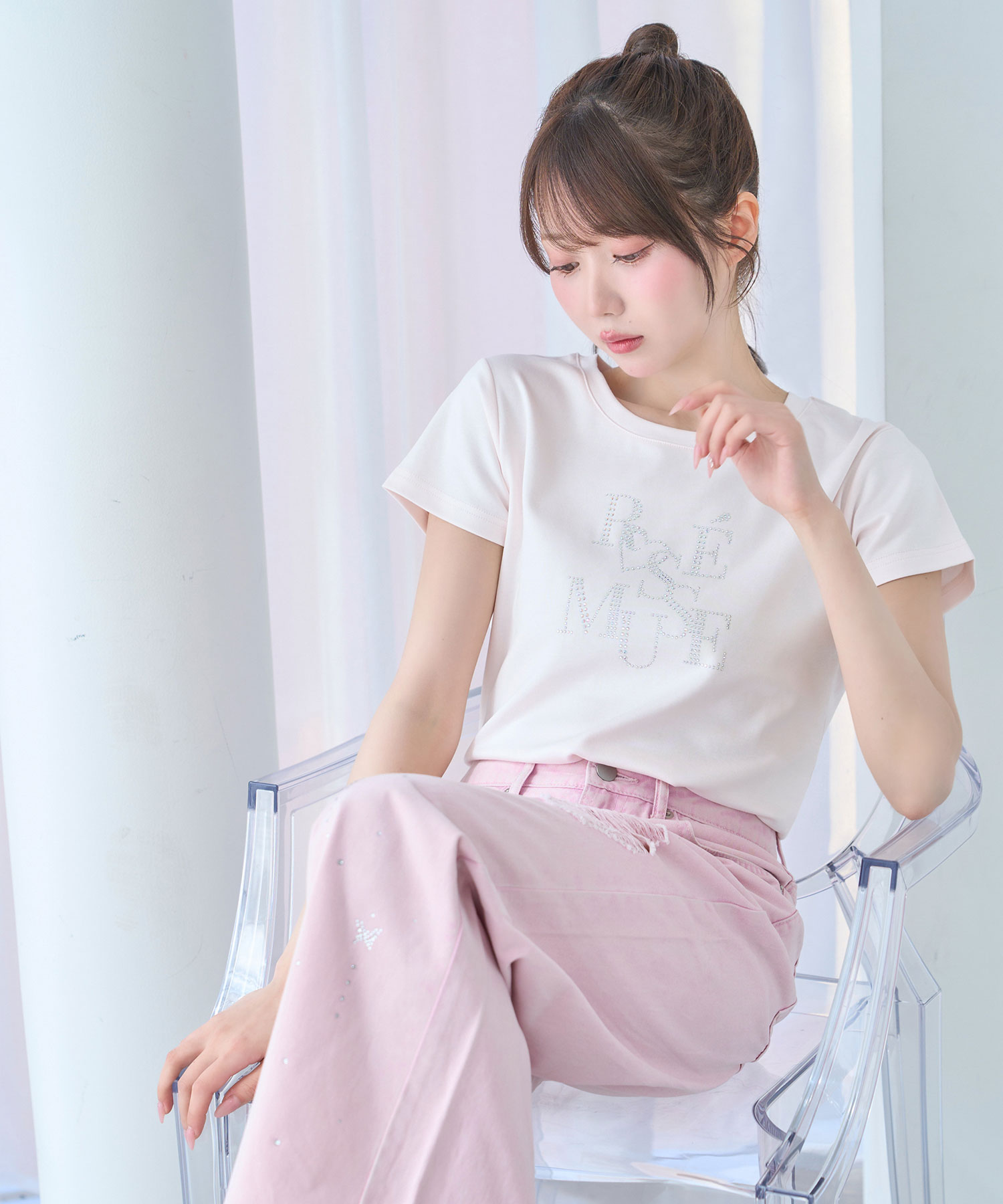 Rhinestone logo T-shirt