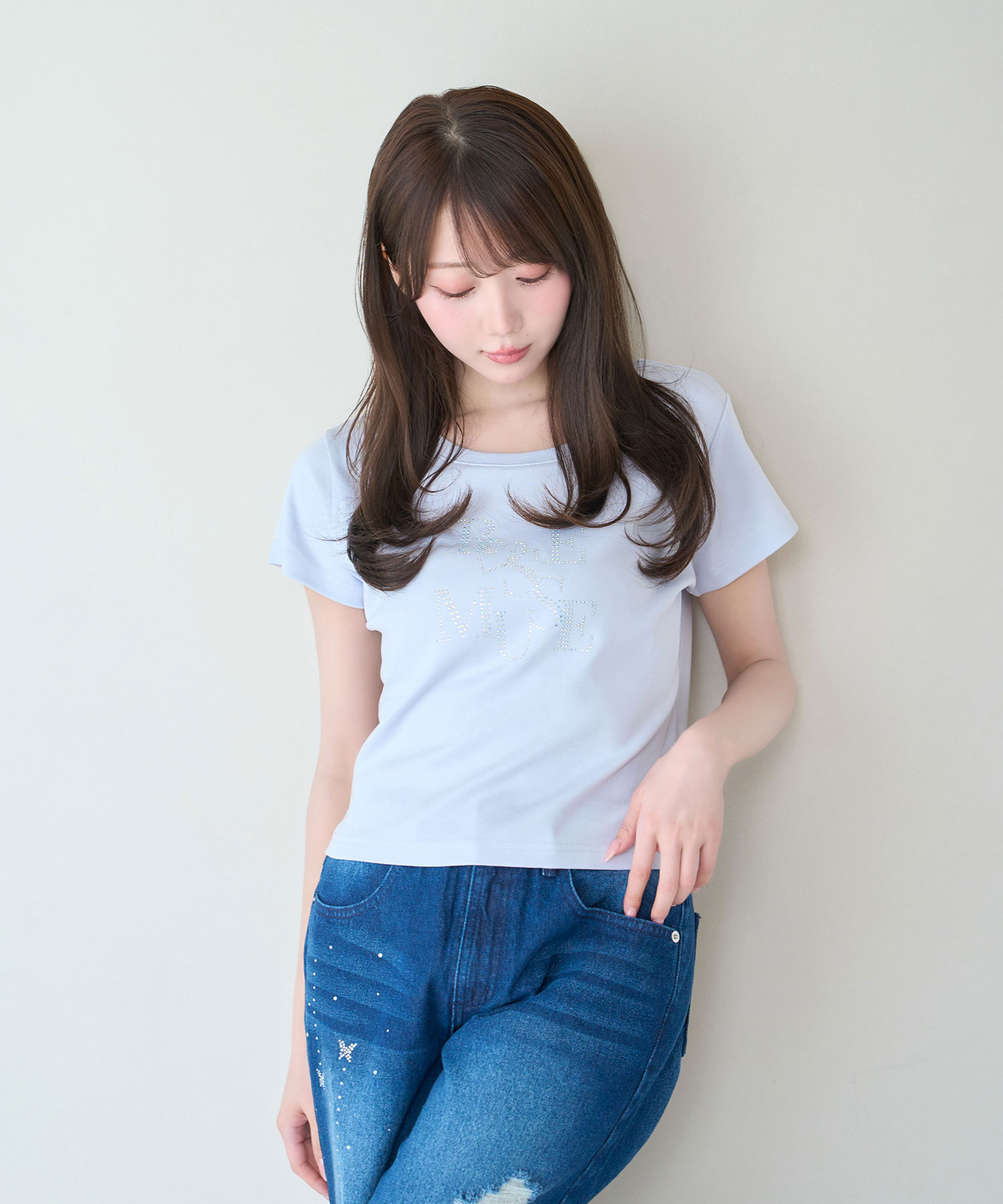 Rhinestone logo T-shirt