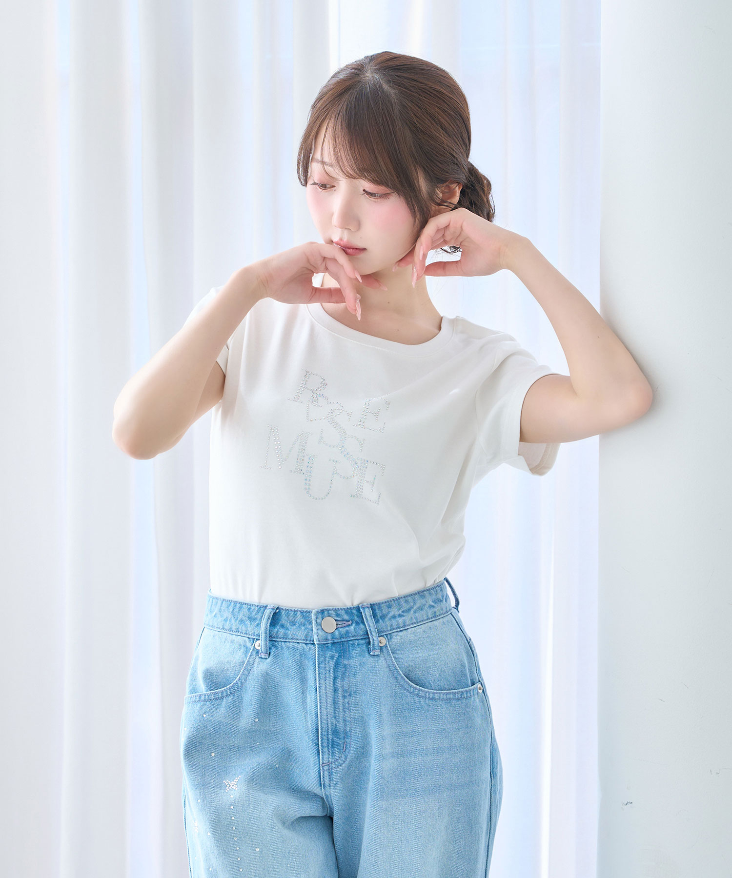 Rhinestone logo T-shirt