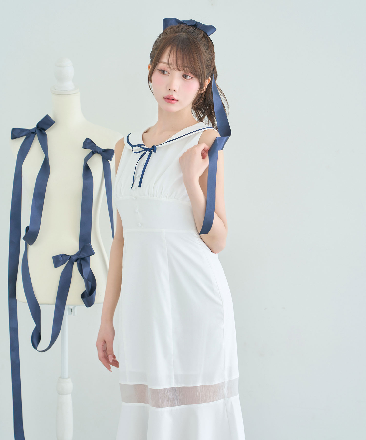 Sailor collar mermaid dress