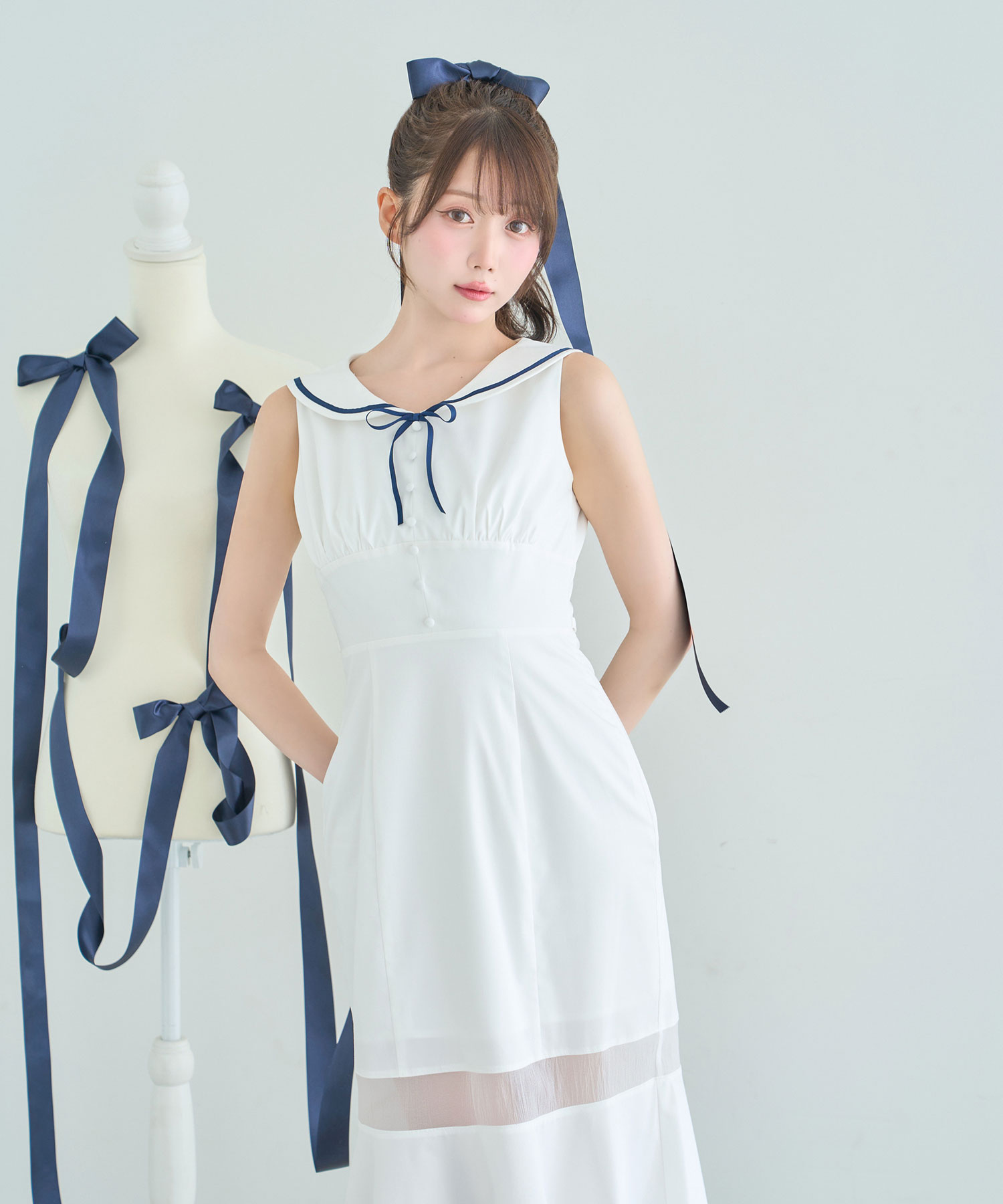 Sailor collar mermaid dress