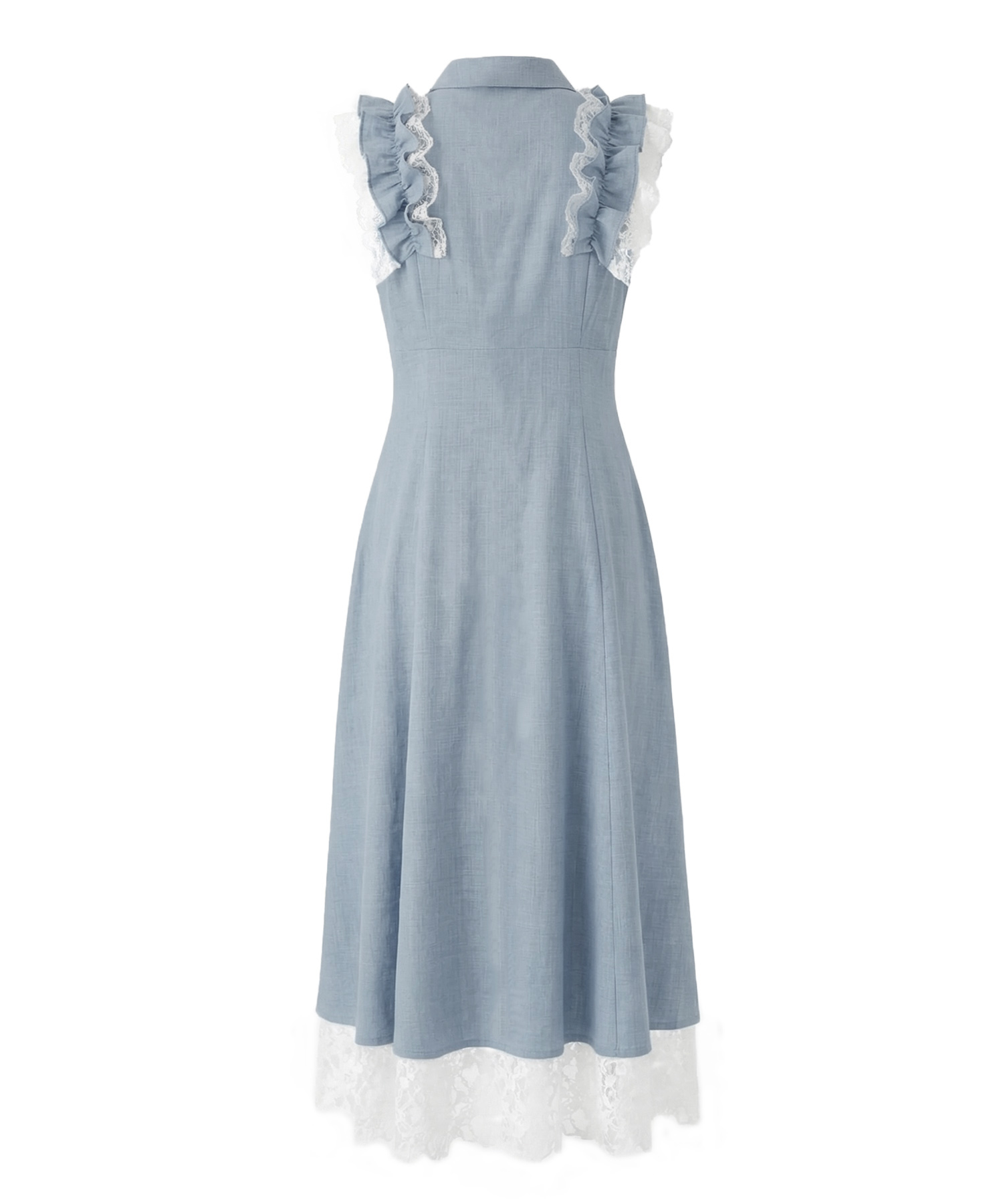 Lace layered shirt dress