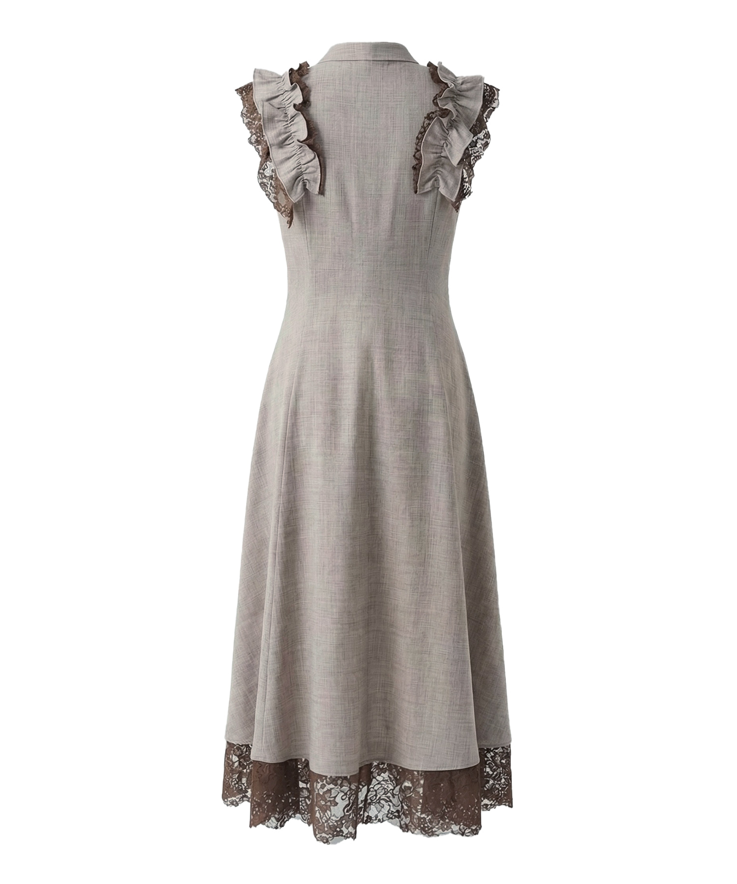 Lace layered shirt dress