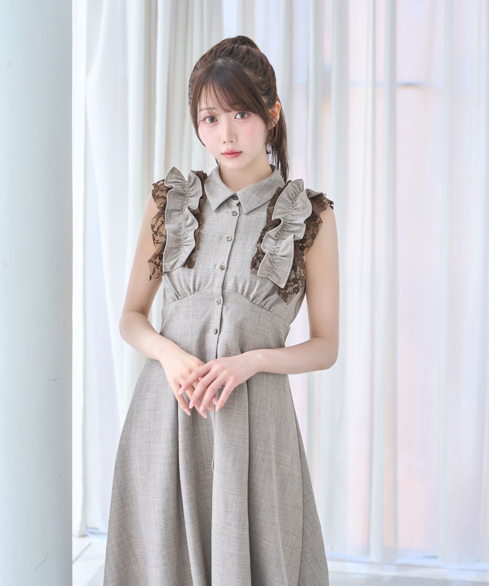 Lace layered shirt dress  BUNNY APARTMENT