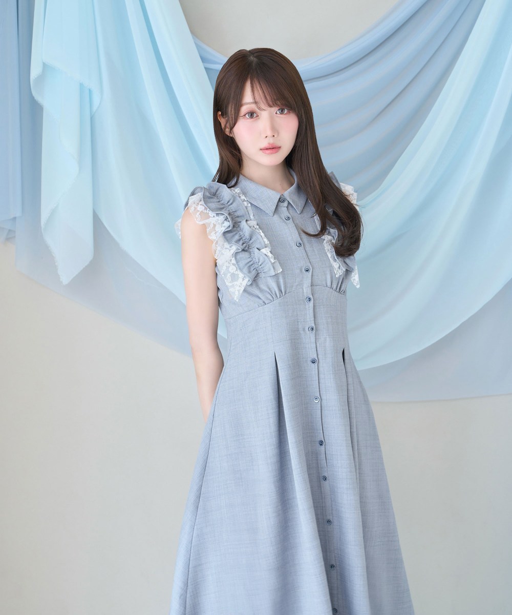 layered blue dress Blue Straps Pleated Tiered Tulle Elegant Prom Wedding Dress