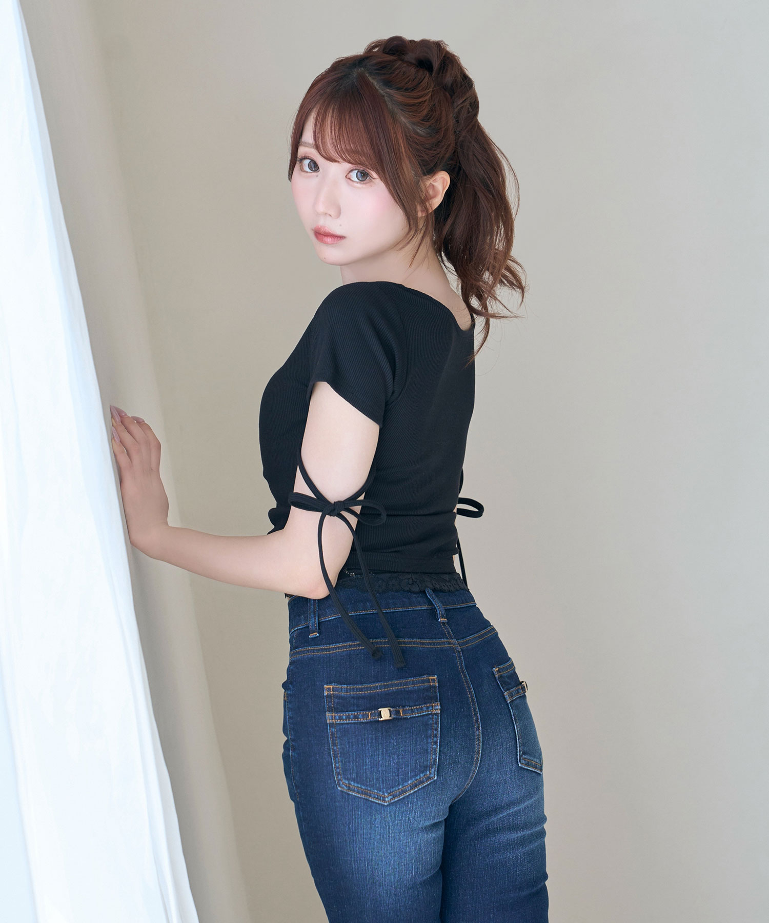 Lace shirring tops