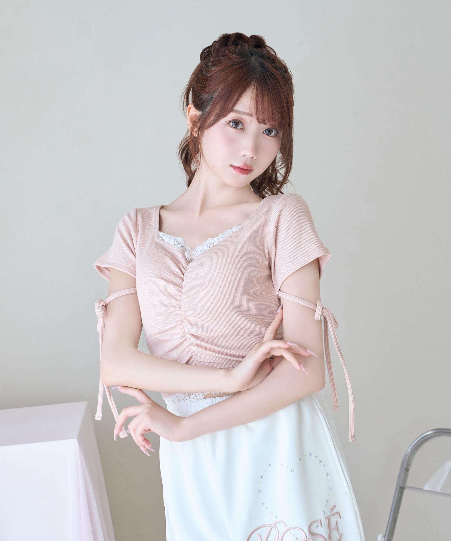 Lace shirring tops