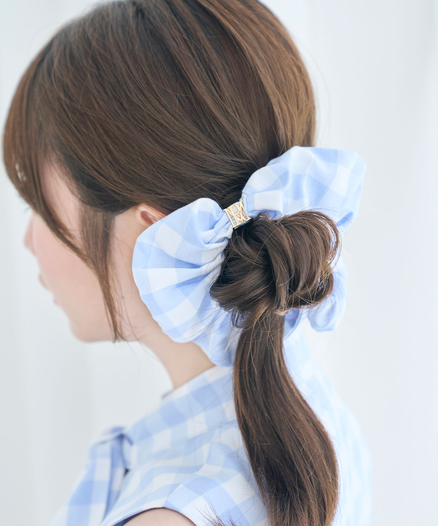 Gingham check ribbon dress