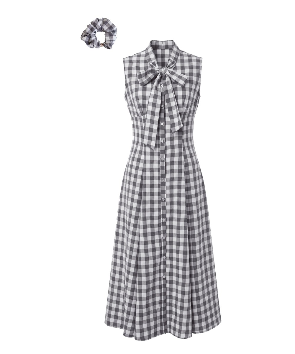 Gingham check ribbon dress – BUNNY APARTMENT