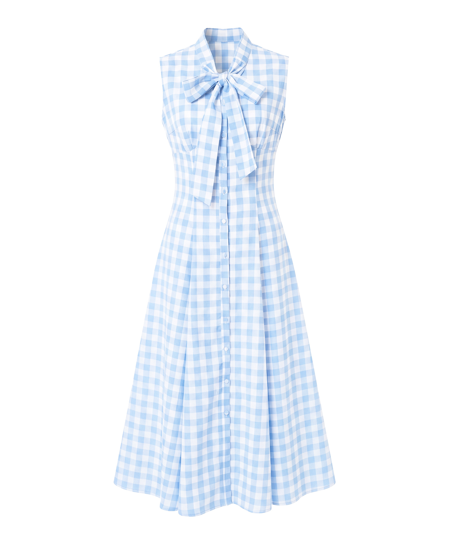 Gingham check ribbon dress