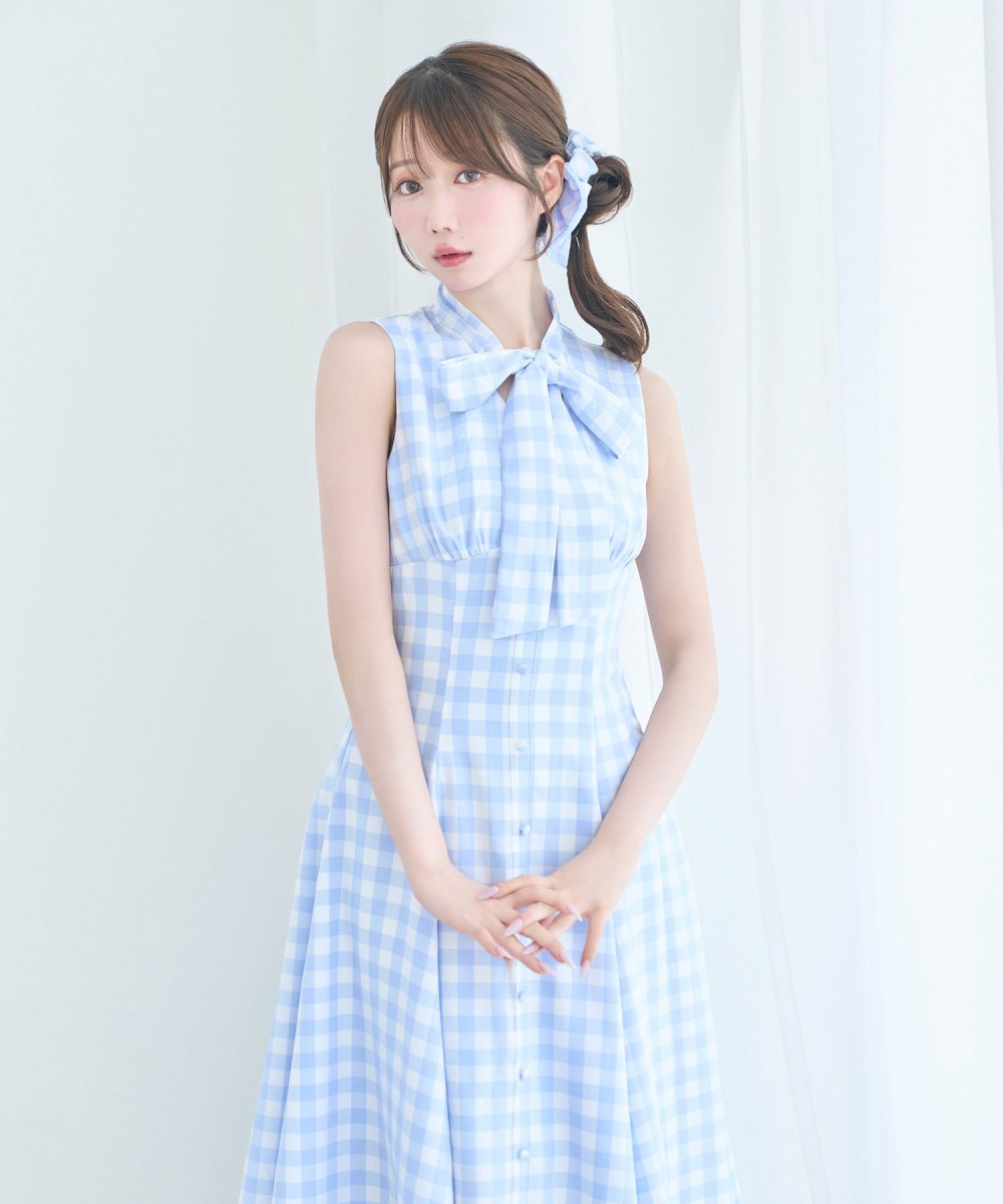 Gingham check ribbon dress – BUNNY APARTMENT