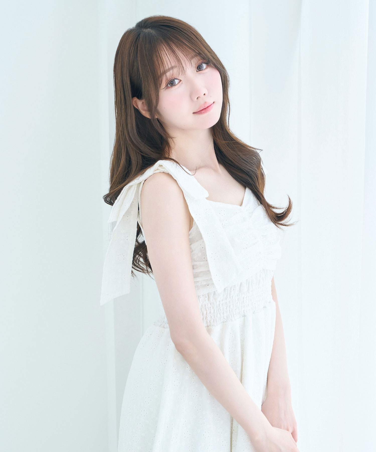 Cotton lace ribbon cami dress