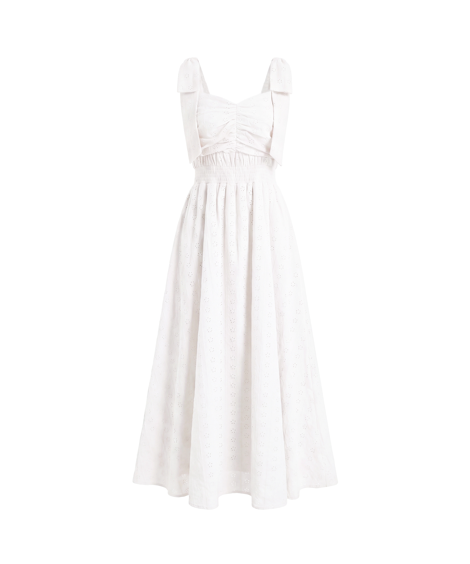 Cotton lace ribbon cami dress