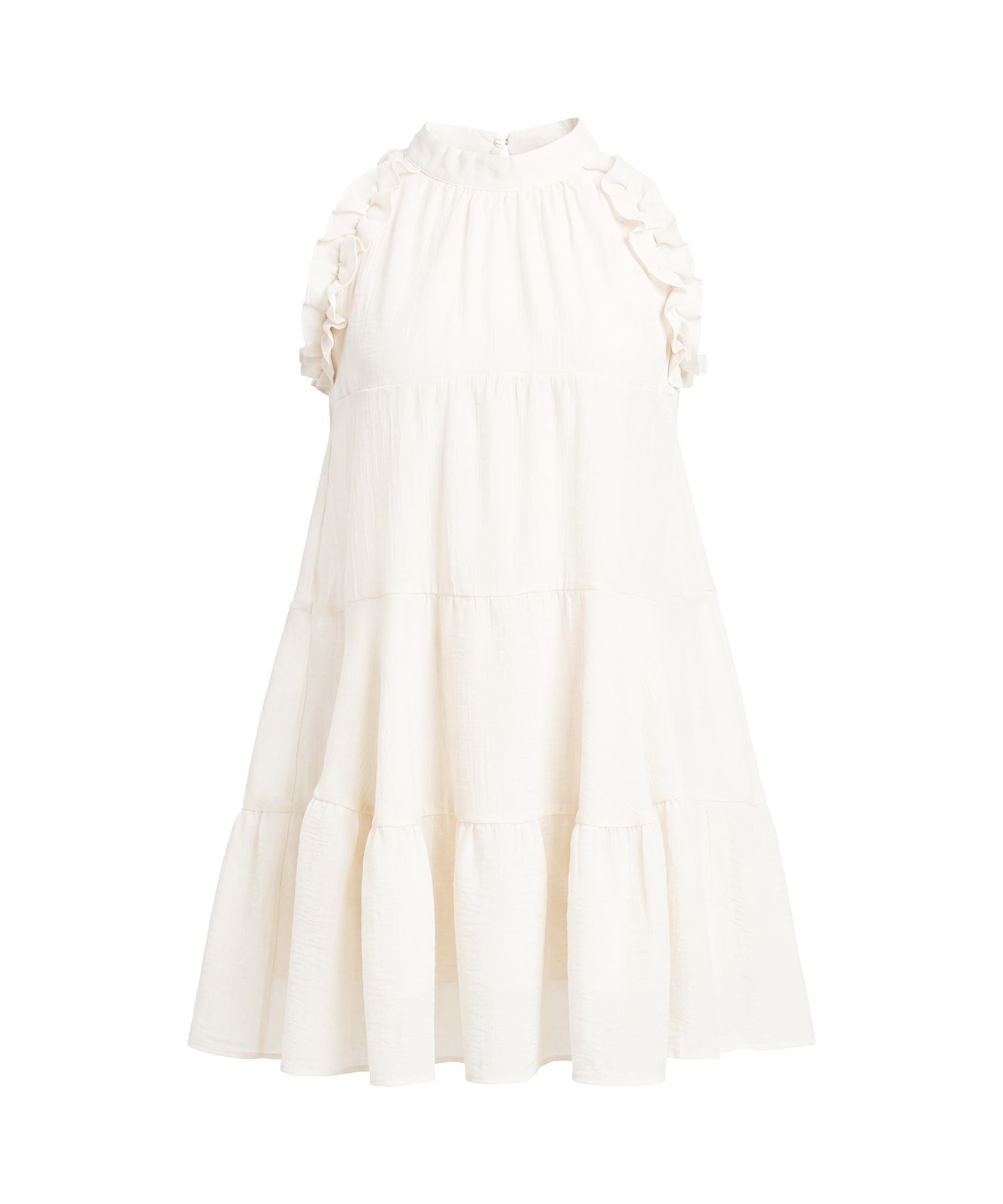 Sheer flare ribbon mini dress