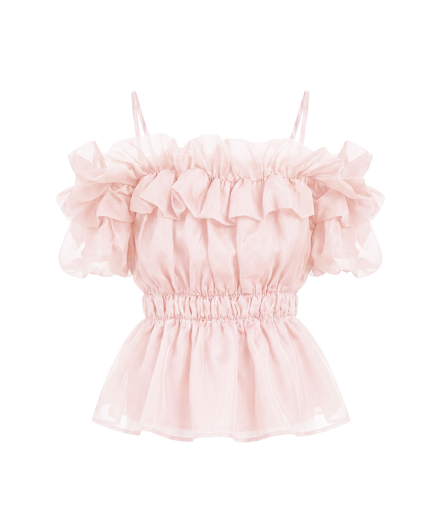 Sheer gather off shoulder tops