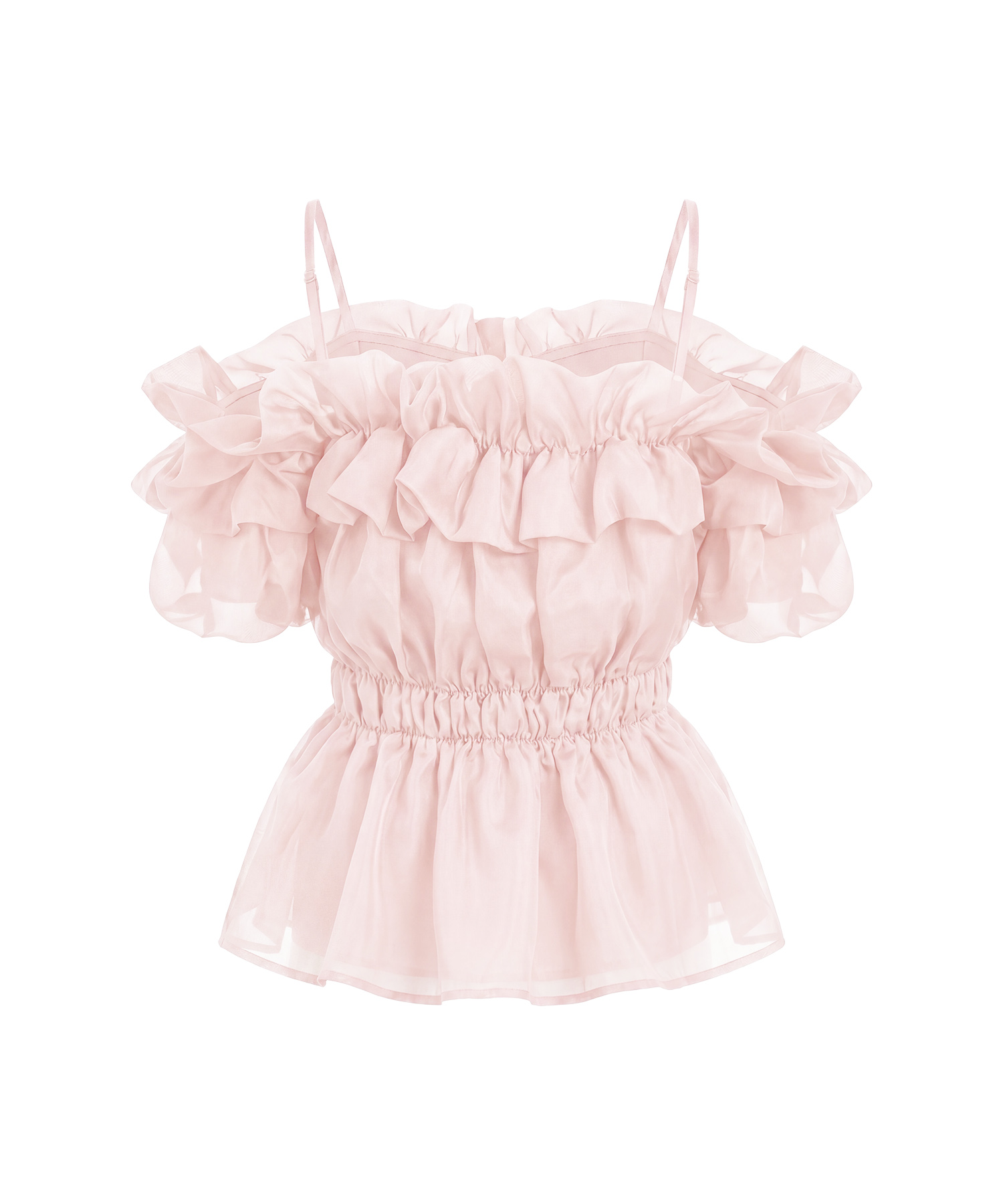 Sheer gather off shoulder tops