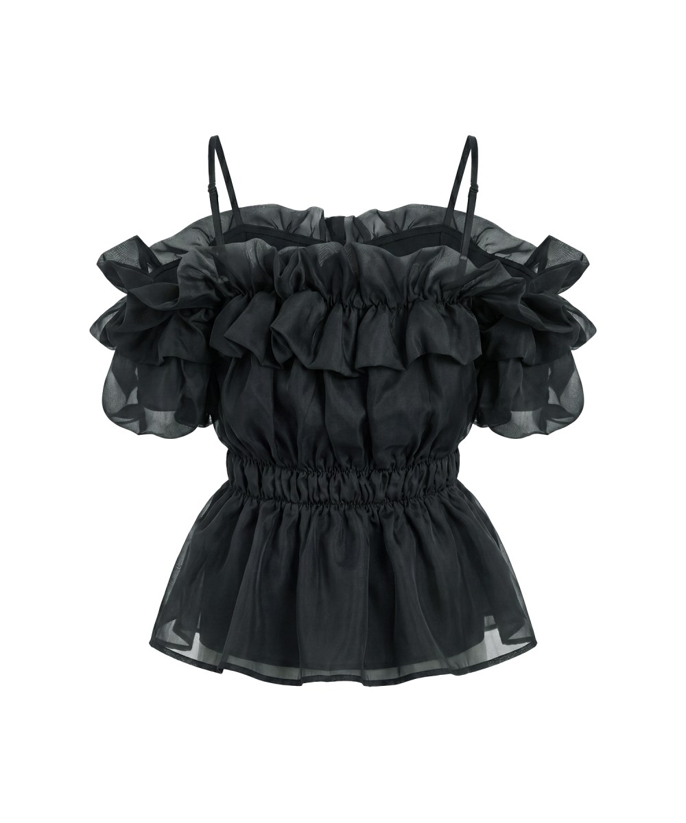 Sheer gather off shoulder tops – BUNNY APARTMENT