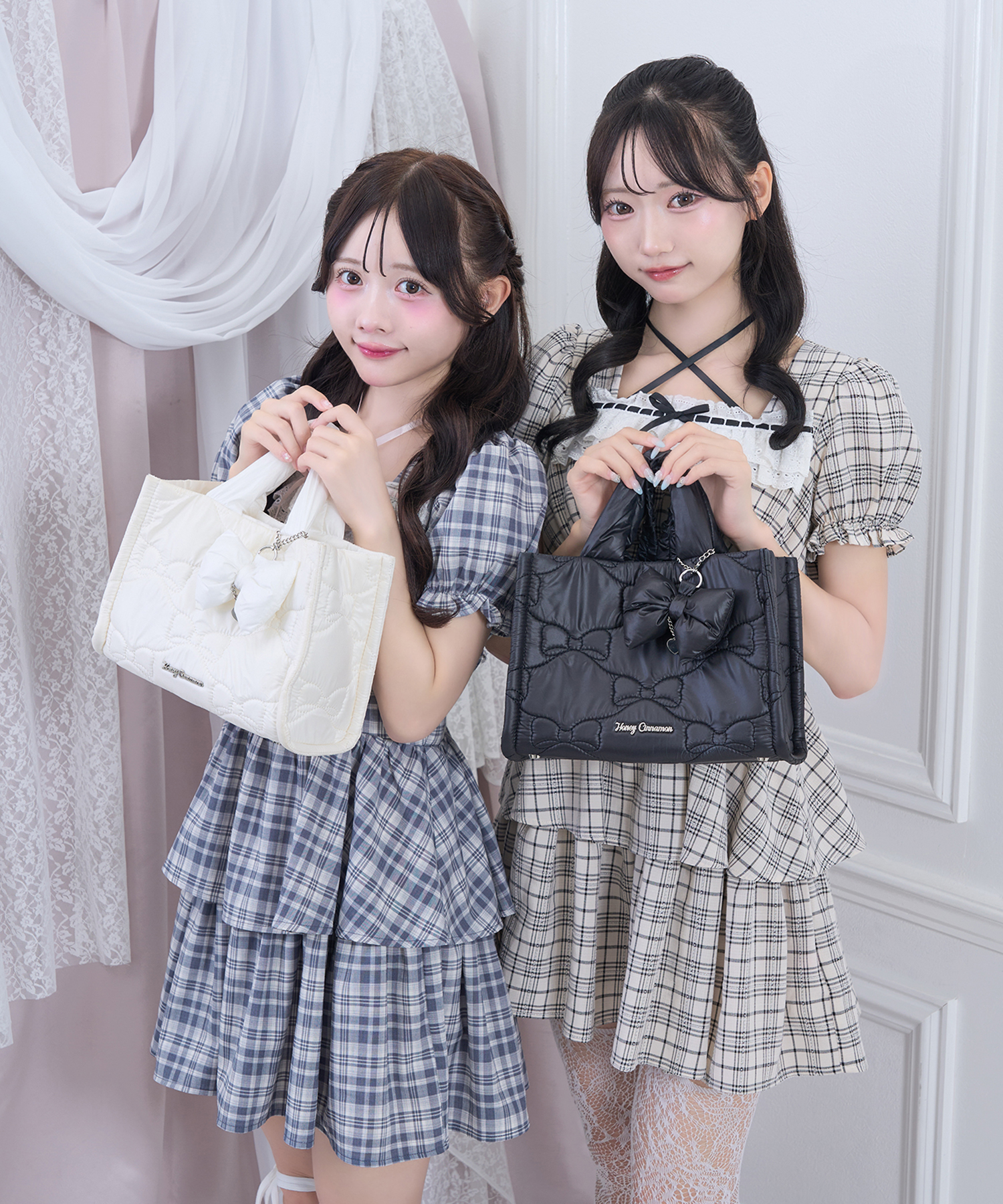 リボンチャームキルティングバッグ