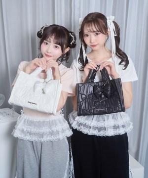 リボンチャームキルティングバッグ