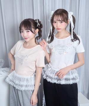 ビジューロゴTシャツ