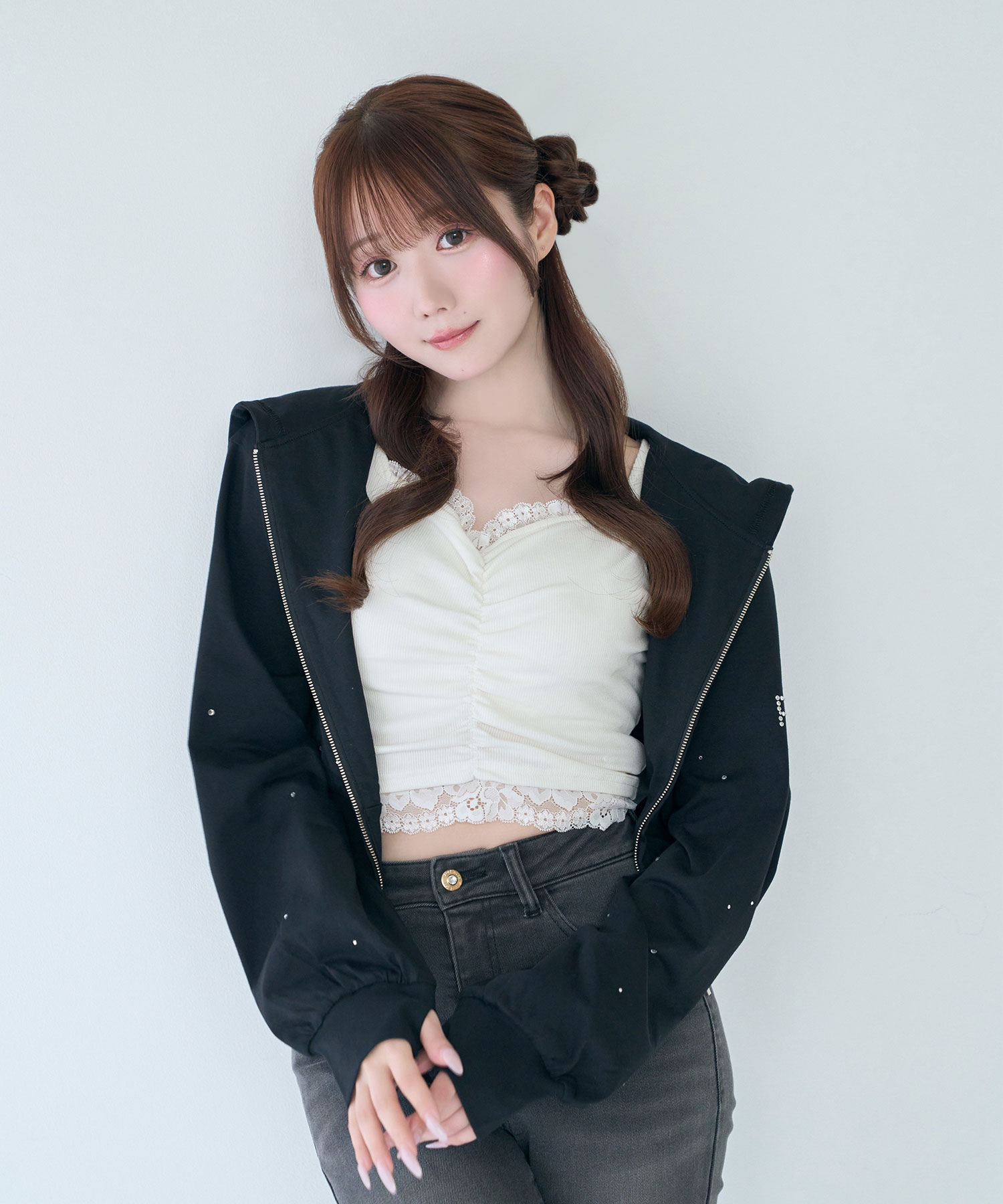 UV protection bijou zip hoodie