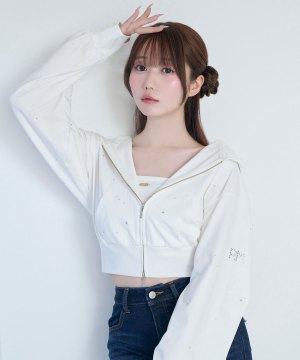 UV protection bijou zip hoodie