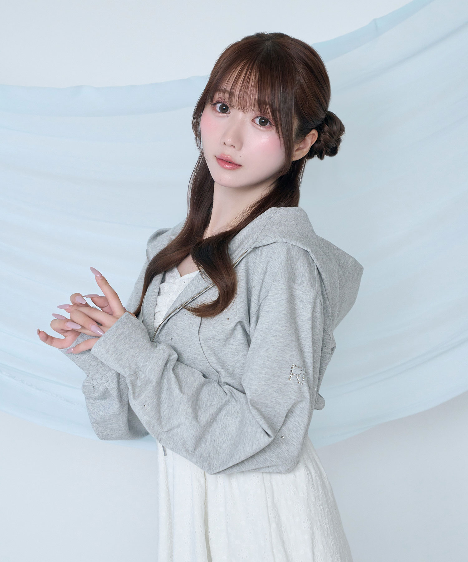 UV protection bijou zip hoodie