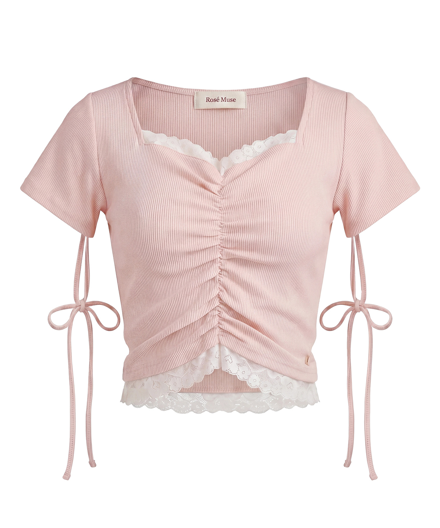 Lace shirring tops