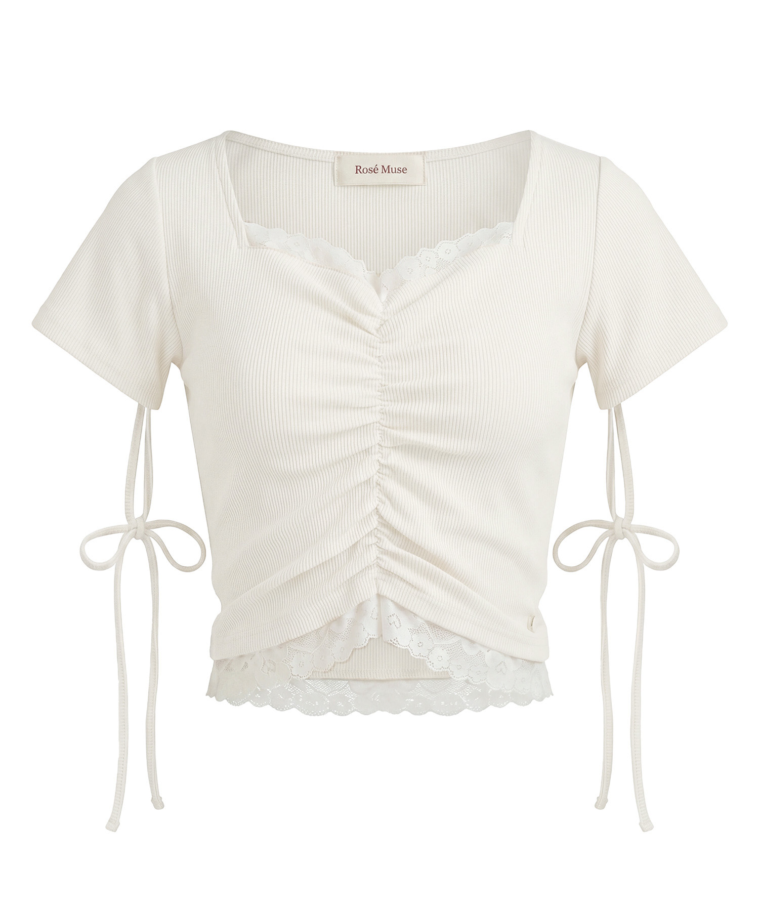 Lace shirring tops