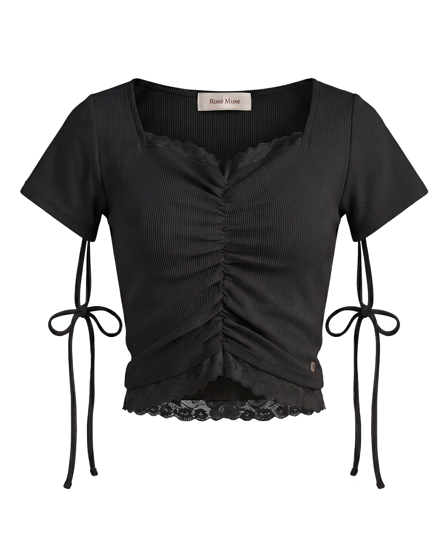 Lace shirring tops