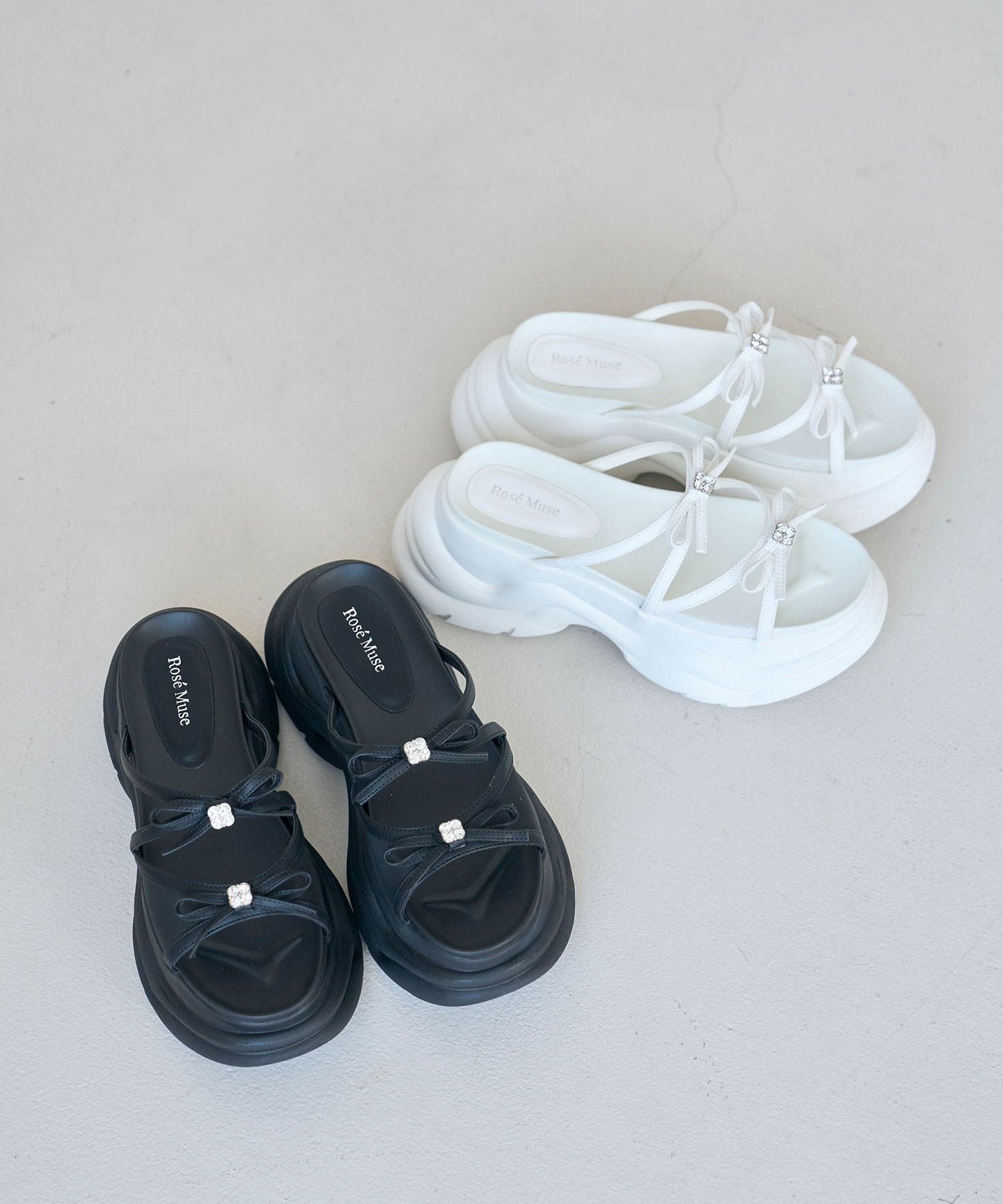 Ribbon platform sandals