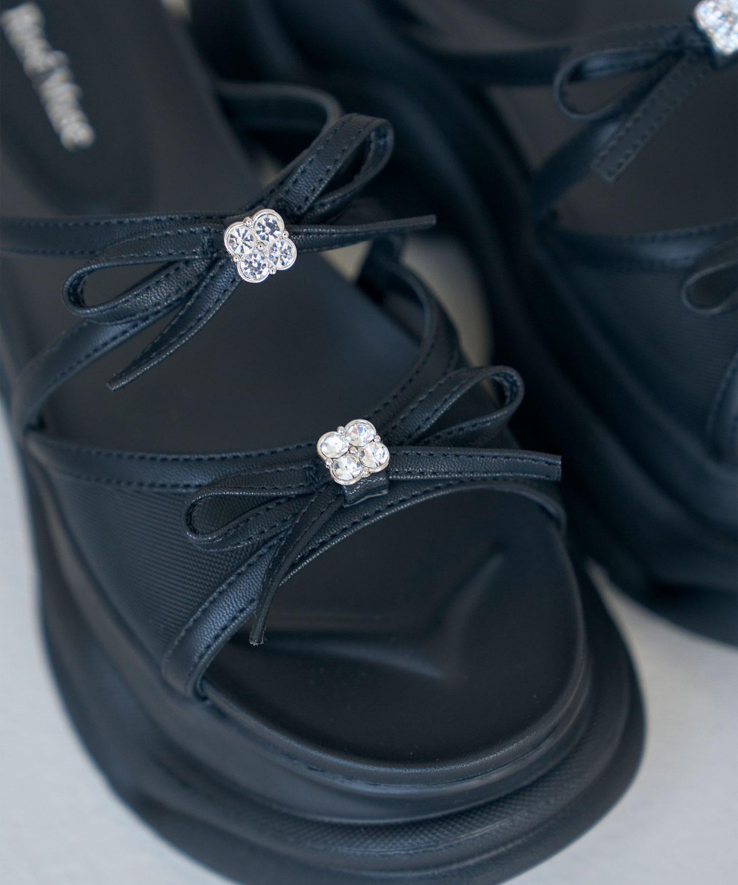 Ribbon platform sandals