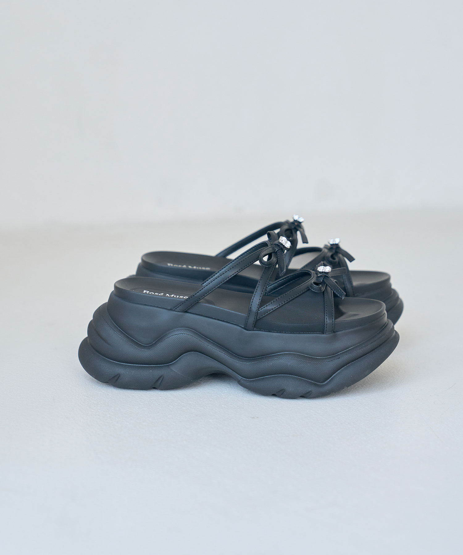 Ribbon platform sandals