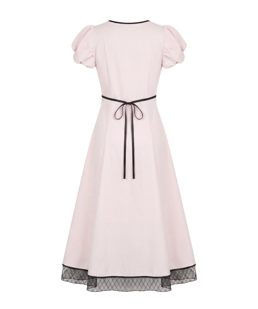 Piping puff sleeve dress – BUNNY APARTMENT