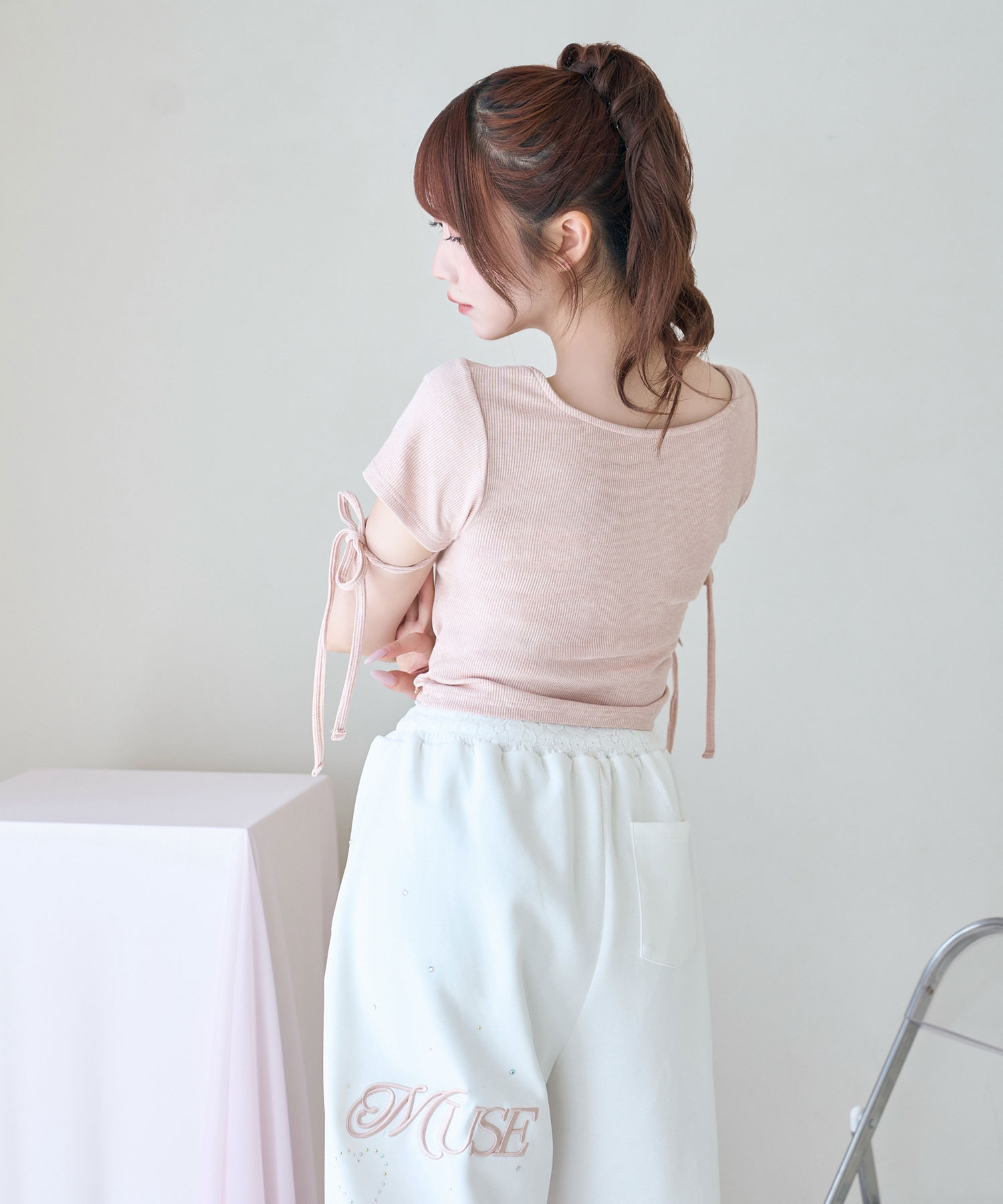 Logo with rhinestone summer pants