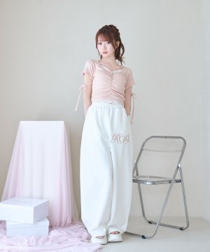 Logo with rhinestone summer pants