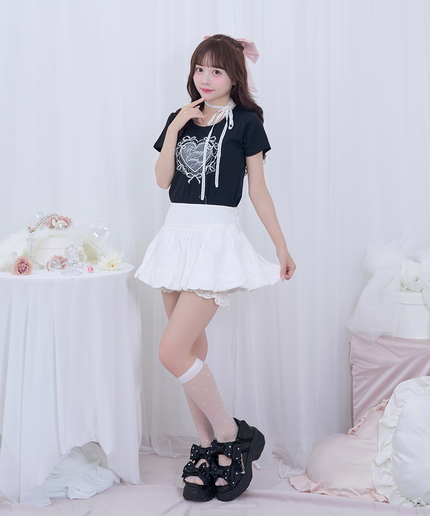 HeartレースTシャツ