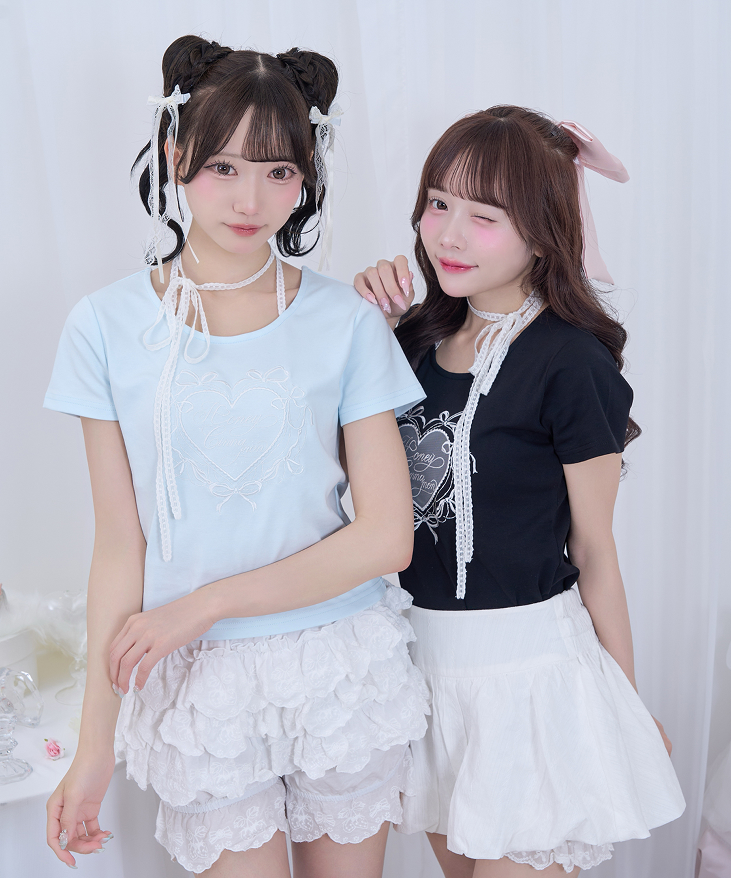 HeartレースTシャツ