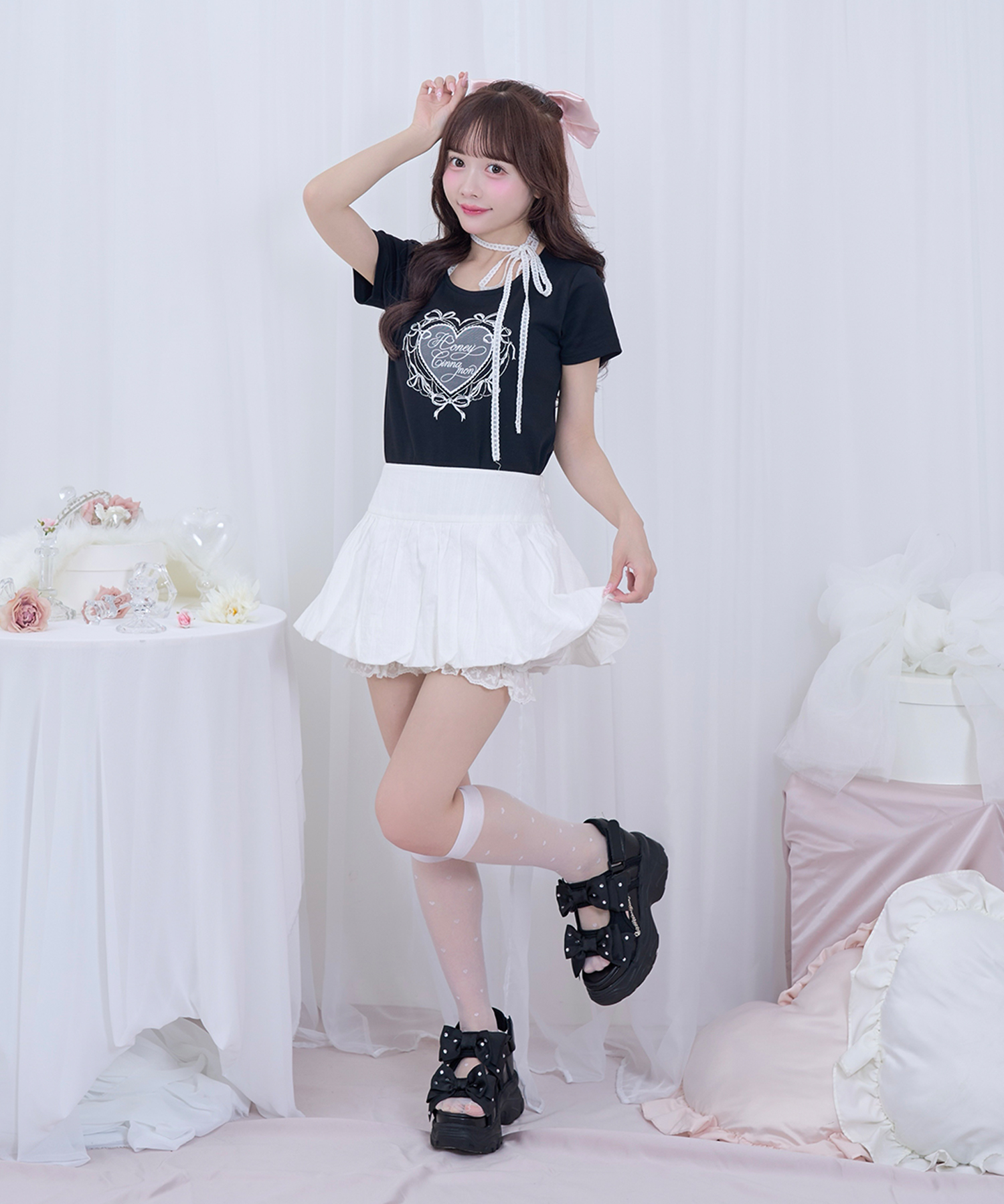 HeartレースTシャツ
